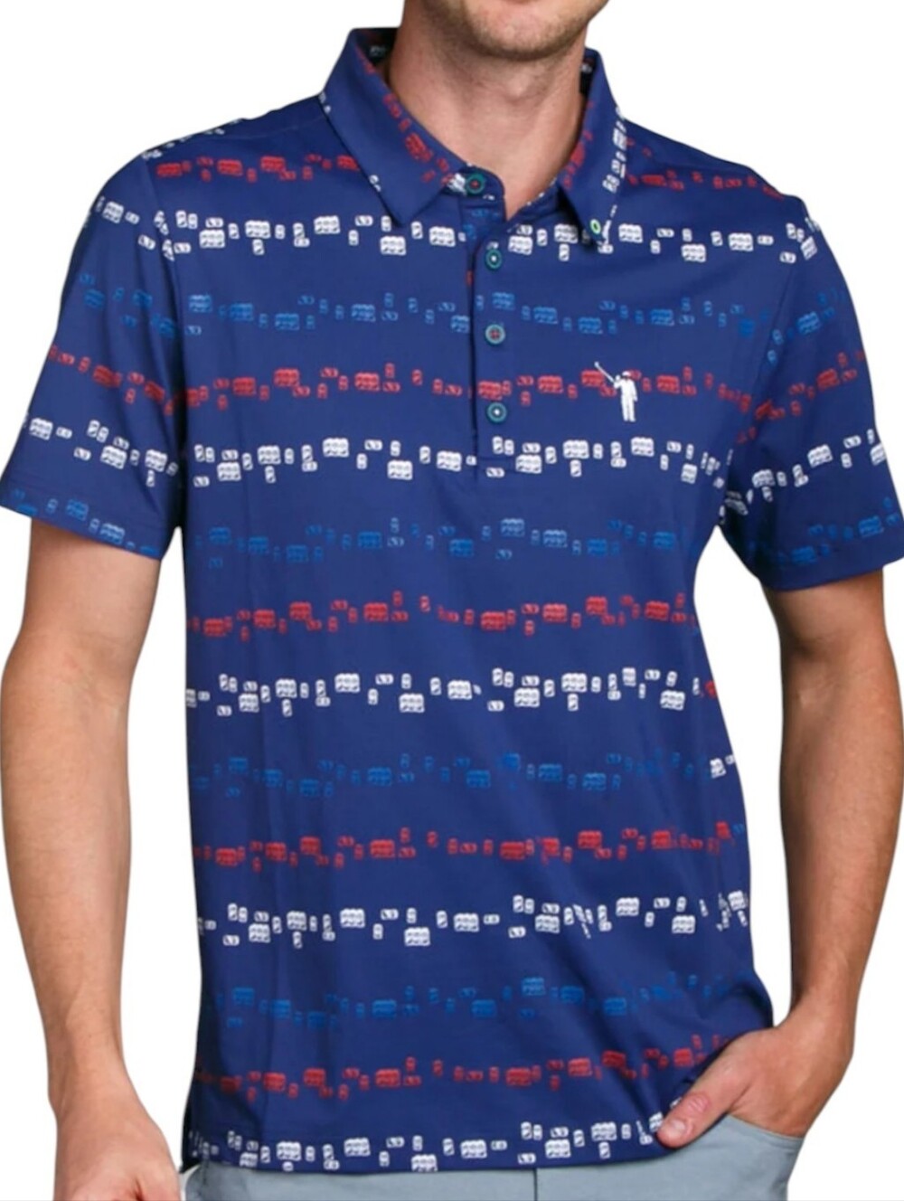 William Murray Polo Shirt Mens 3XL Suds & Stripes Pullover Golf Beer Patriot Cad
